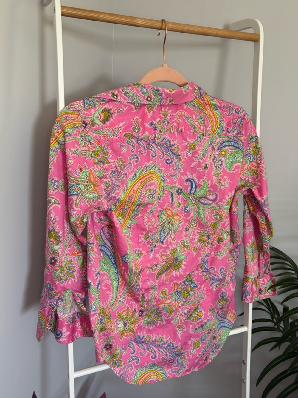 Ralph Lauren Pink Paisley Button-Down Shirt - Picture 9 of 13